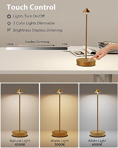 Cordless Table Lamp Rechargeable 6000mAh Battery LED Outdoor Light