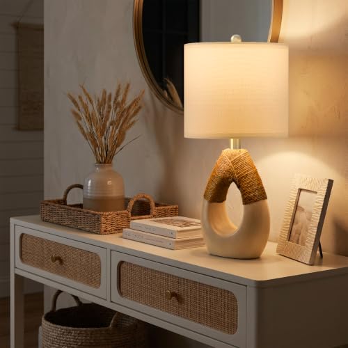 19'' Small Boho Table Lamps for Bedroom Set of 2 for Bedside
