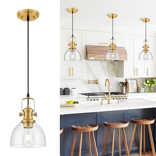 7.5" Brushed Gold Pendant Lights Kitchen Island