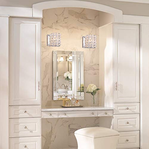 Modern Chrome Crystal Wall Sconces
