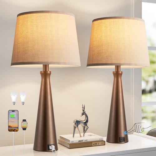 Modern Touch Lamps for Nightstand (2 Count)