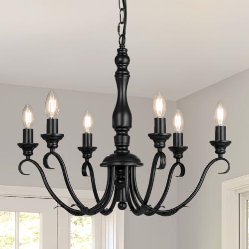 Farmhouse Vintage Antique Black Chandelier (Classic Black)