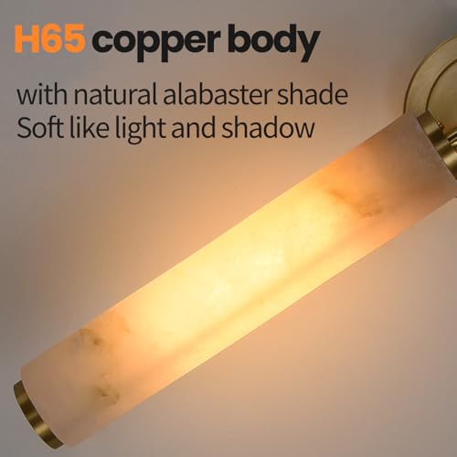 Modern Brass Alabaster Wall Sconces