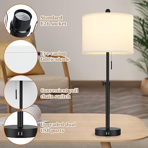 Table Lamp for Bedroom (2 Count)