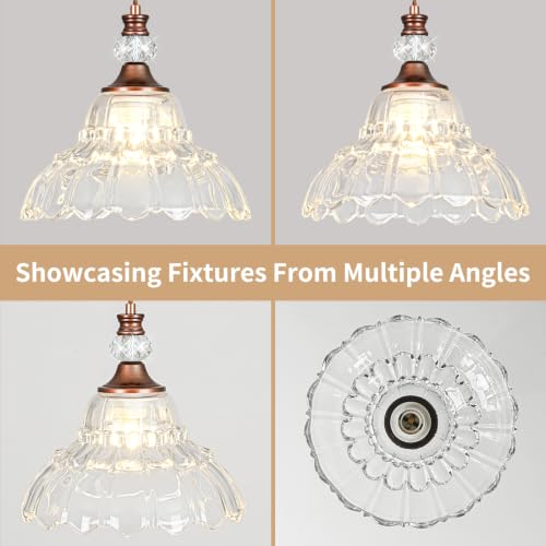1 Piece Vintage Chandelier in Antique Red Bronze Finish with Flower (1-Light / Antique Red Bronze)