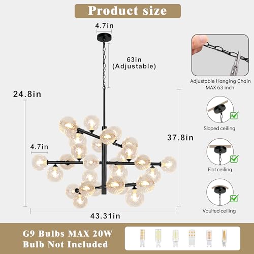 Black Sputnik Chandelier