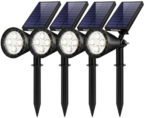 4 Solar Lights Outdoor Spotlight Garden Yard Landscape Flag