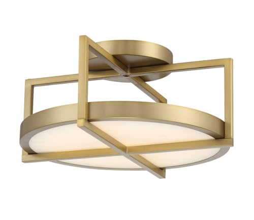 5616-695-L Boada LED Semi-Flush, 1-Light, 15 Total Watts, 14-in H x 6.5-in W, Soft Brass