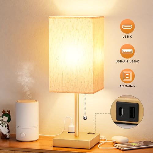 Gold Bedside Lamp for Bedroom