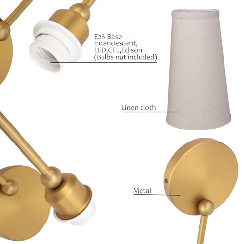Set of 2 Linen Fabric Wall Sconces (2 Count)