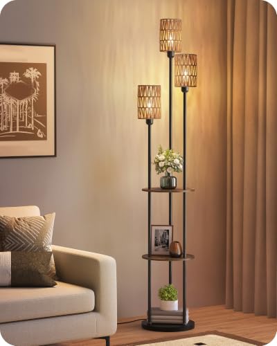 Floor Lamp with Shelves