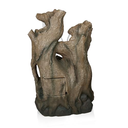 WIN1398 Outdoor Cascading Willow Tree Floor Fountain with Cool White LED Lights