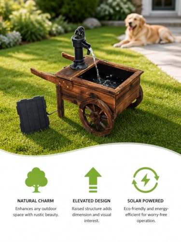 Carbonized Wood Outdoor Freestanding Fountain