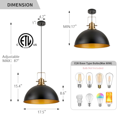 Farmhouse Pendant Light (2 Count)