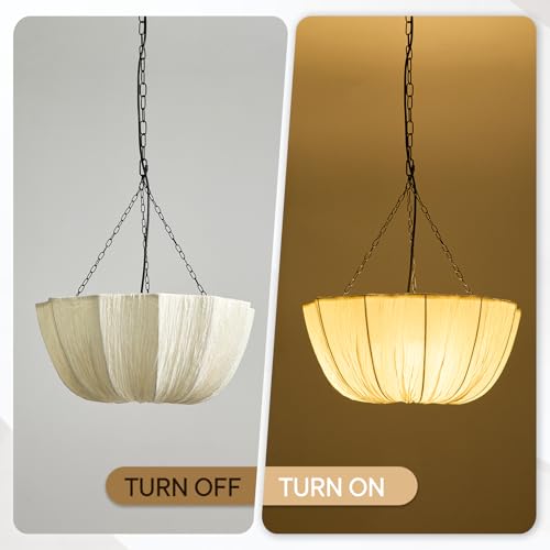 19.6in Lantern Fabric Pendant Light