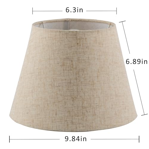 Pre Assembled Set of 2 Linen Spider Replacement Lampshades for Table Lamps (2 Count)