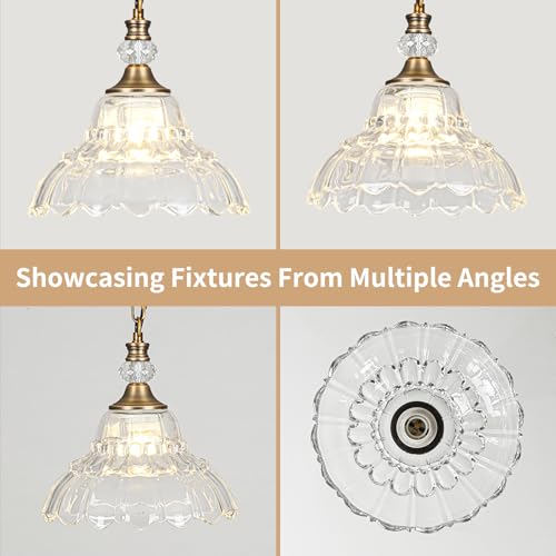 1 Piece Vintage Chandelier in Matte Antique Brass Finish with Flower (1-Light / Antique Brass and Chain Style)