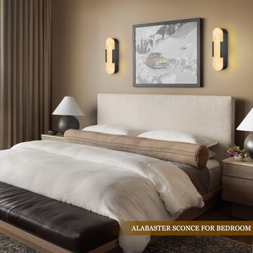 Alabaster Wall Sconces Set of 2