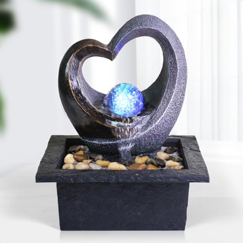 Tabletop LED Light Meditation Indoor Waterfall Fountain