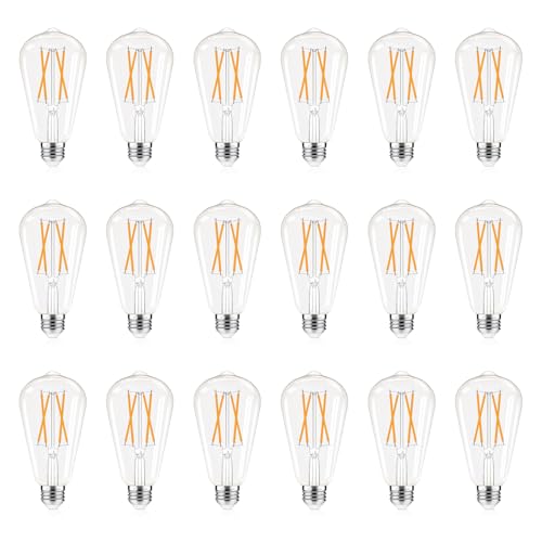 Dimmable Edison Bulbs 2700K Warm White (18 Count)