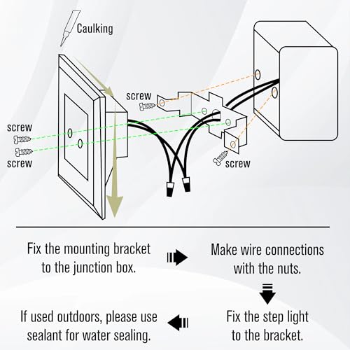 LED Step Lights Outdoor Stair Light Indoor (6 Count)