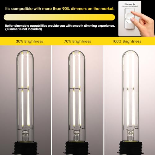 7.3 Inch Long Tubular Vintage LED Edison Bulbs (6 Count)