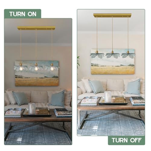 3 Light Mid Century Chandelier Dark Green Leaf Glass for Kitchen