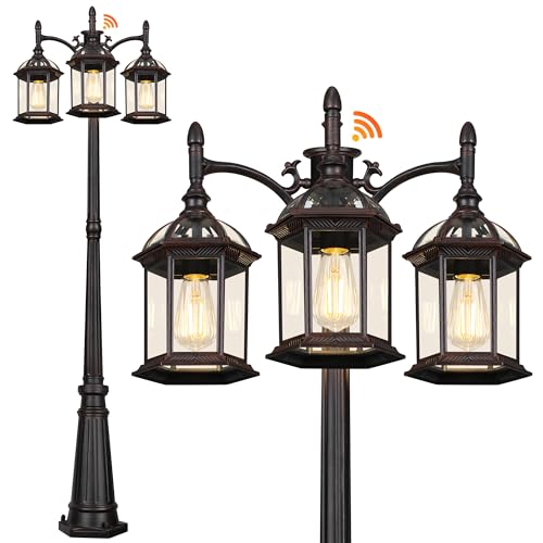 Dusk to Dawn Outdoor Lamp Post Light with 3 LED Bulbs