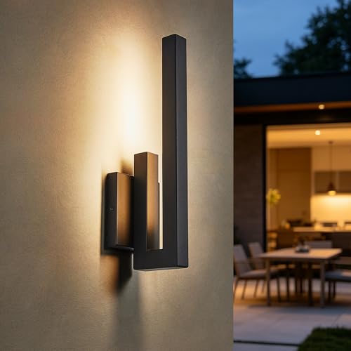 15" Ht Modern Minimalist Linear Outdoor Wall Light