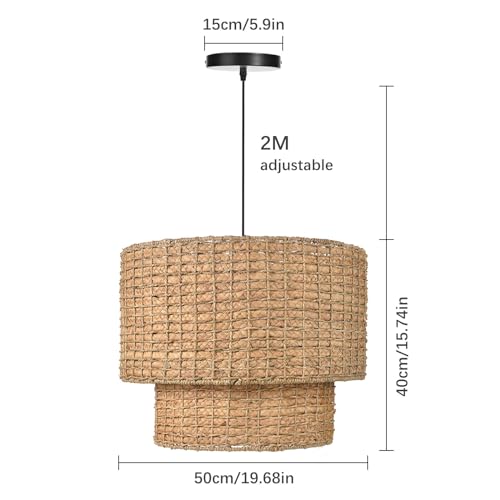 1 Light Rustic Woven Pendant Light