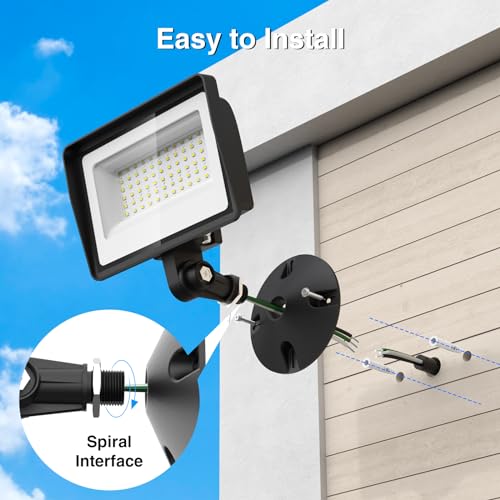 65W LED Flood Lights Outdoor with Knuckle Mount (2 Count)