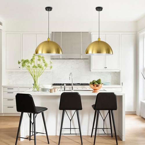 Large Brushed Gold Pendant Light