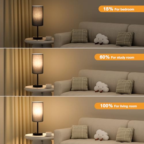 17.4" Black Lamp for Bedroom