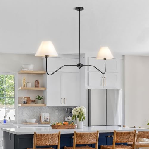 2 Light 55 Inch Modern Linear Chandelier for Dining Room