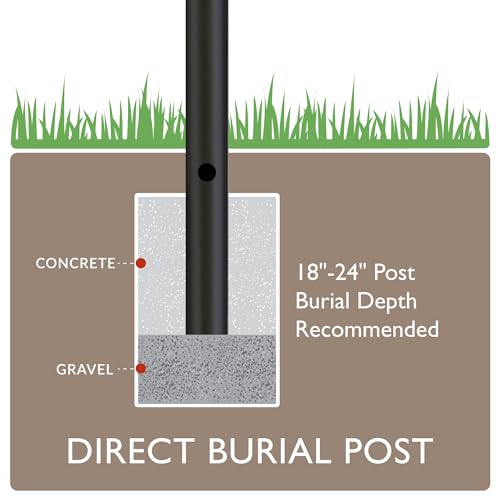 502047 Outdoor Steel Lamp Post with Plastic Cross Arm and Photo Eye
