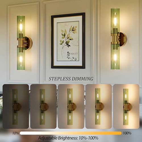 Gold Wireless Battery Operated Wall Sconce with Remote Control (2 Count)