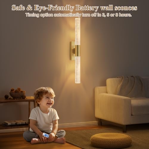 Battery Operated Wall Sconces Set of 2