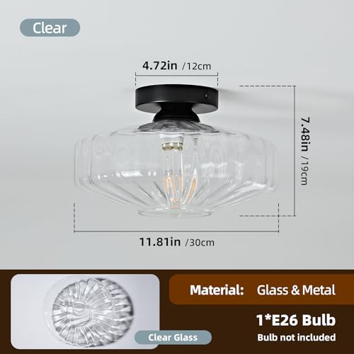Glass Semi Flush Ceiling Lights