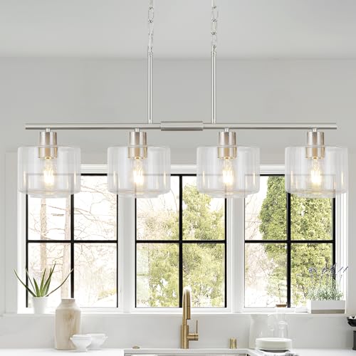 4 Light Brushed Nickel Kitchen Island Lighting