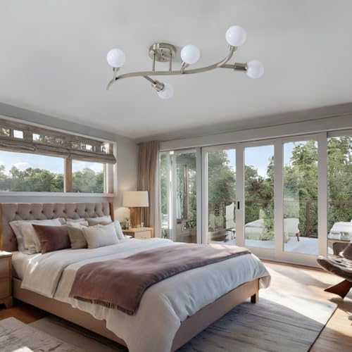 Modern Brushed Nickel Light Fixture Ceiling 5