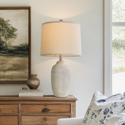 24 inch Vintage Ceramic Table Lamp with 5FT Cord