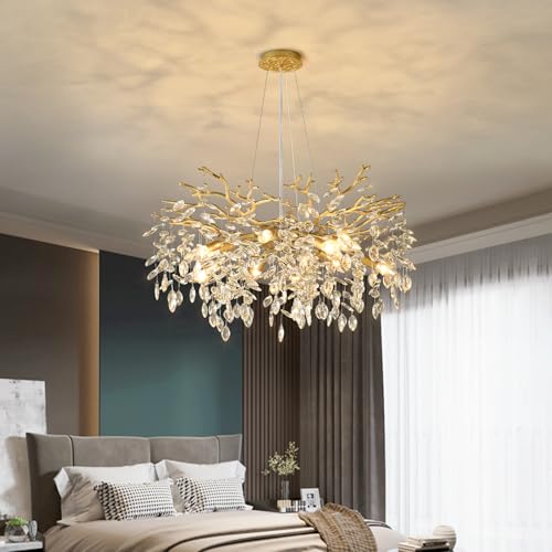 Gold Tree Branch Chandelier 32" 10