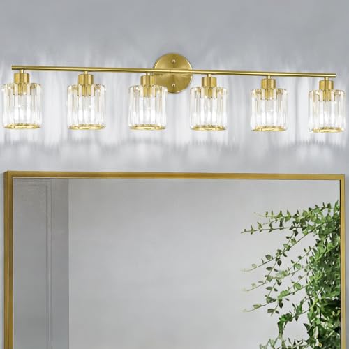 Modern Gold Crystal Bathroom Light Fixtures