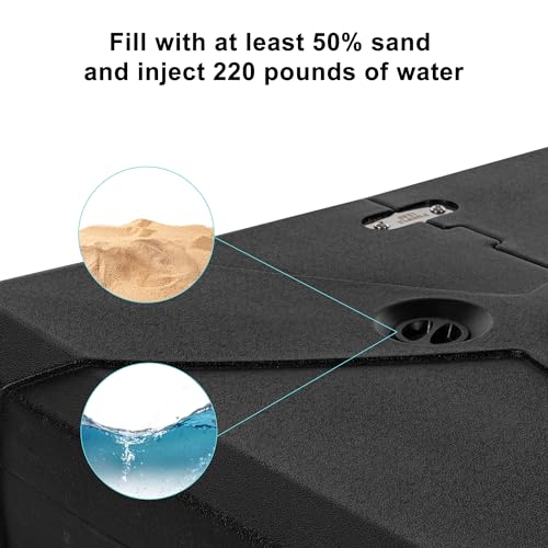 Patio Umbrella wtih Base 10'X10' Double Top LED Light
