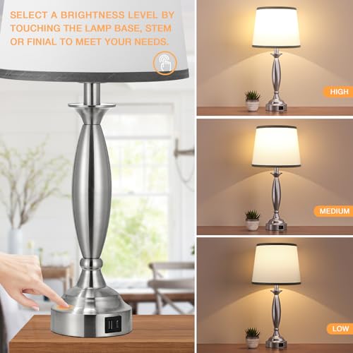 Bedroom Lamps for Nightstand (2 Count)