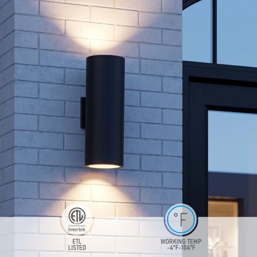 2 Pack 22" Outdoor Cylinder Wall Light (2 Count)