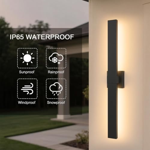 Aluminum 32 in Long Outdoor Wall Light Fixture
