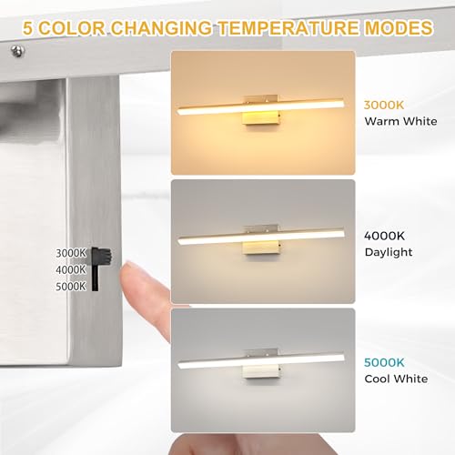 31.5 Inch Bathroom Vanity Light Bar Over Mirror Nickel 3CCT