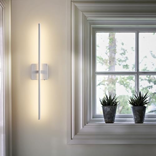 32.2 Inch Wall Sconces Battery Operated for Living Room Nickel (2 Count)