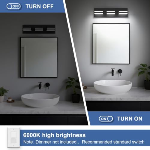 Modern LED Small Black Acrylic Bathroom Lights Fixtures 3